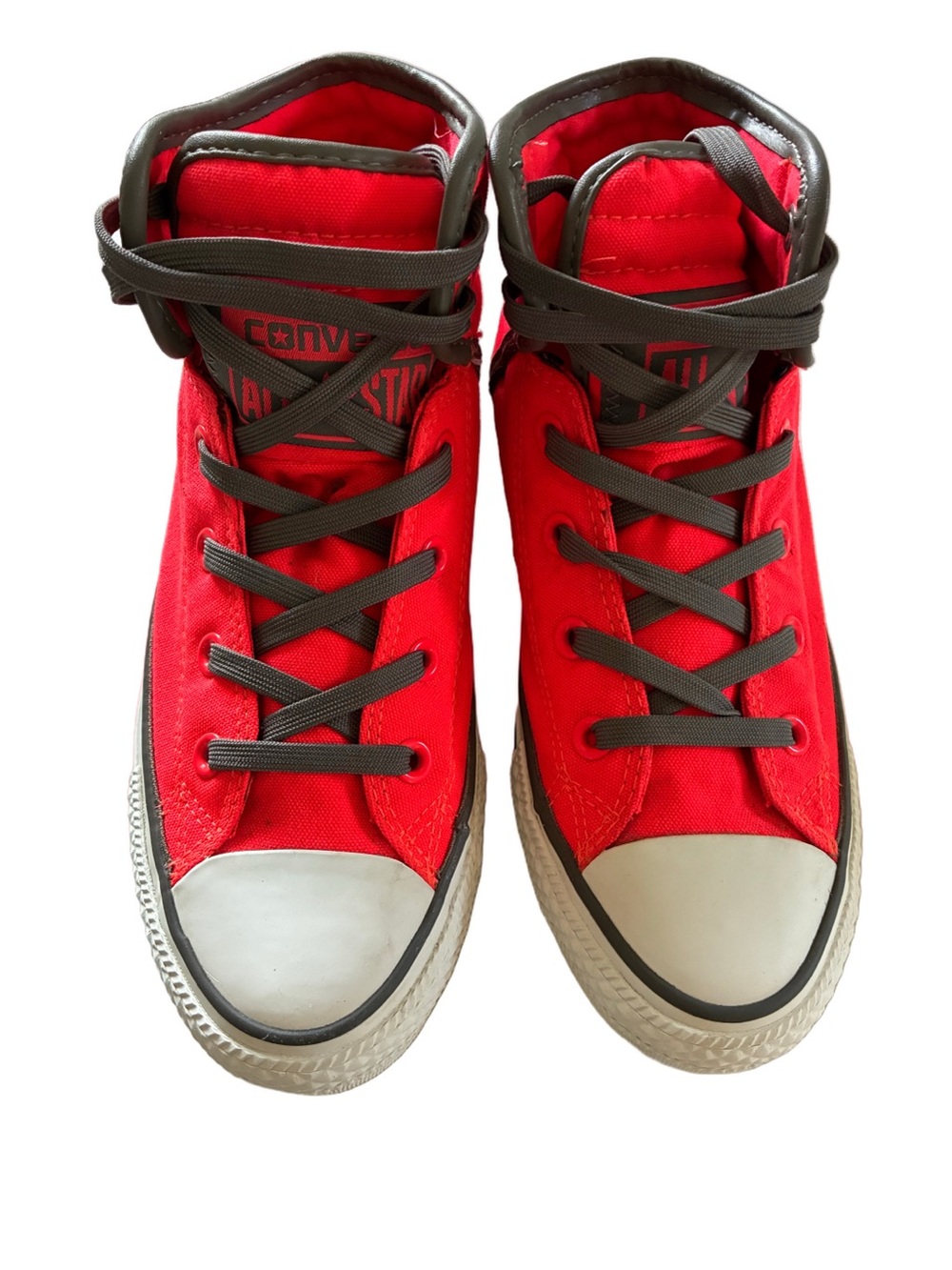 Converse Kids' neon orange Red High-Top Sneakers all star Chuck Taylor 5.5